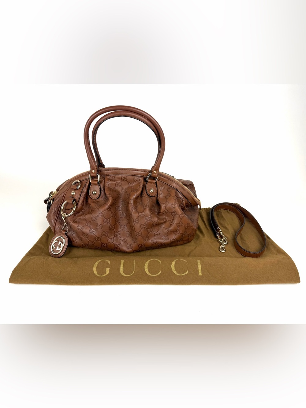 Gucci Sukey Guccissima Satchel, medium size.
